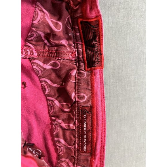 Maxime Cossoguy Jeans Womens 27‎ Pink Denim Pocketed Belted Zip Ladies 27x32 - Picture 6 of 13